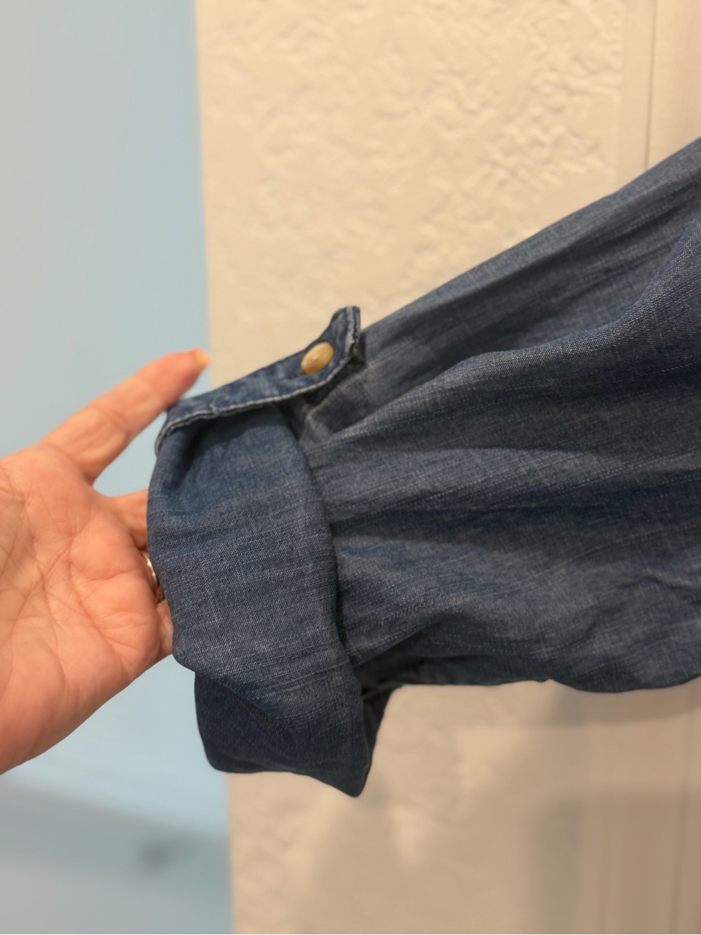 Chico's Denim Blue Button-Front Maxi Dress - Picture 2 of 5